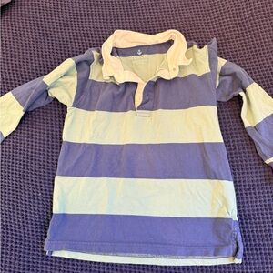 Crewcuts Kids Polo Shirt with Blue and Cream Stripes